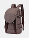 Vintage Canvas Two Tone Buckle Front  Multi-pocket Travel Outdoor Laptop Bag Backpack Handbag - Khaki
