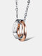 Trendy Stylish Cross Pattern Geometric Ferrule Shape Titanium Steel Necklace - Women Necklace