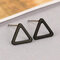 Trendy Concise Polka Dot Triangle Square Earrings Tricolor Geometric Hollow Punk Ear Earrings - 03