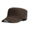 Men Simple Durable Cotton Military Hat Outdoor Travel Casual Anti-UV Flat Cap - Coffee