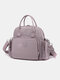 Women Nylon Waterproof Multi-carry Multi-pocket Backpack Shoulder Bag Handbag - Purple