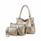 Women 3-set Fox Plaid Leather Crosssbody Bag - Gold