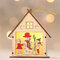 Wooden Santa Claus Snowman Elk Night Light Christmas Gift Hanging Wood-made Mini House  - #3