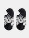 20 Pairs Women Glass Silk Polka Dot Pattern Breathable Simple Short Socks - Black