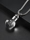 Trendy Spherical-shaped Twelve Constellation Luminous Pendant Glass Stainless Steel Necklace - #04