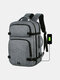 Men Waterproof Large Capacity USB Charging 15.6 Inch Laptop Backpack Travel Bag - Dark Gray
