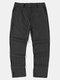 Mens Vertical Stripe Zipper Fly Casual Pants With Pocket - Black