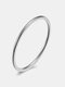Trendy Simple Solid Color All-match Circle-shaped Titanium Steel Ring - Silver