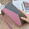 Women Stitching Color Multi-slots Long Wallets Card Holder 5.5 Inches Phone Bag - Light Pink