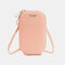 Women Oval Solid 6.3 Inch Phone Crossbody Bag Phone Bag - Pink