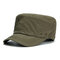 Mens Cotton Breathable With Ventilation Holes Flat Top Caps Outdoor Sunshade Military Army Hat - Army Green
