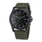 XINEW Casual Nylon Strap Calendar Analog Clock Quartz Watch Round Dial Military Men's Watches  - Black & Green