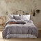 Wihte Pink Bedding Sets With Washed Ball Decorative Microfiber Fabric Queen King Duvet Cover Pillowcase Comfortable - Light Grey