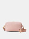 Brenice femmes PU cuir élégant grande capacité sac à bandoulière multi-fonctionnel compartiment interne sac de rangement - Rose
