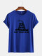 Mens Snake Letter Printed Casual Short Sleeve T-shirt - Dark Blue