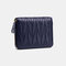 Women Genuine Leather Multi-card Slots Money Clip ID Package Wallet Purse Coin Purse - Dark Blue