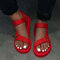 Women Lightweight Flat Hook Loop Simple Comfy Casual Sandals - Red