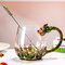 Dragon و Phoenix كأس شاي المينا القدح والزجاج والزجاج كوب كوب مقاوم للحرارة أنيقة - رقم 12