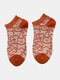 Women Cotton Anti-woven Cartoon Bear Pattern Cute Casual Socks - Orange Red