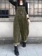 Solid Corduroy Pocket Casual Sleeveless Wide Leg Jumpsuit - Green