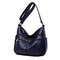 Women Soft Leather Multi-slot Crossbody Bags Leisure Shoulder Bags - Blue