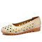 Women Casual Breathable Hollow Slip On Flats - Beige