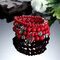 Bohemian Hollow Tree of Life Contas elásticas pulseira multicamadas presente para mulheres  - Vermelho