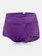 Plus Size Women High Waisted Lace Patchwork Thin Comfy Panties - Purple