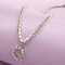 Trendy Classic 26 English Alphabet Necklace Silver Alloy Diamond Mount Initial Alphabet Necklace Jewelry - 17