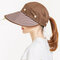 Removable Top Wide Brim Sun Hats Adjustable Breathable Driving Caps Outdoor UV Hats - Coffee