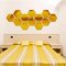 DIY 3D Home Mirror Hexagon Vinyl Removable Wall Sticker Decal Art Bedroom Living Room Home Decor - Gold