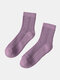 Women Thicken Solid Color Embroidery Sweet Casual Winter Keep Warm Tube Socks - #02