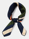 महिला रेशम धारीदार ज्यामितीय प्रिंट सजावटी फैशन ऑल-मैच स्क्वायर स्कार्फ - #02