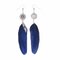 Bohemian Tassel Earring Alloy Feather Long Earrings for Women Gift - Blue+Silver