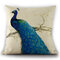 Simple Peacock Flower Linen Pillow Case Sofa Home Car Cushion Cover Dec - #7
