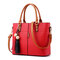 Women Solid Faux Leather Large Capacity Handbags Tassel Casual Crossbody Bags - Red