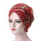 Women Bali Yarn Necklace Scarf Ethnic Tie Turban Cap Arab Wrap Scarf - Red