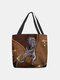 Women Dog Pattern Prints Handbag Shoulder Bag Tote - #07