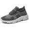 Men Knitted Fabric Breathable Light Weight Sport Running Shoes - Grey