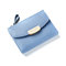 Stylish Small Short Wallet PU Leather Card Holder Coin Bag For Women - Blue