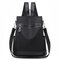 Women Anti theft Colorblock Casual Backpack Multi-function Shoulder Bag - Black