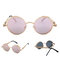 Men Women Round Lens Metal Frame Outdoor UV400 Steampunk Adjustable Polarized Sunglasses  - #12