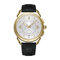 Luminous Display Small Seconds Dial Leather Band Gold Metal Case Men Quartz Watch - 04