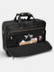 Ekphero Multifunction 14 Inch Laptop Bag Multi-Layers Faux Fur Briefcase Business Handbag Crossbody Bag - Black