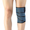 Men Chinlon Wide Brim Surround Stripe Pattern Thin Breathable Wicking-Sweat KneePads - Blue