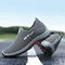 Men Knitted Fabric Comfy Breathable Sport Running Casual Sneakers - Grey