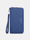 JOSEKO Women Genuine Leather RFID Antimagnetic Wallet Multiple-card Slots Large-capacity Multifunctional Zipper Clutch Bag - Blue