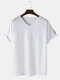 Sporty Mens Side Skull Graphics V-Neck Short Sleeve T-Shirt - White