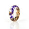 Multicolor Dried Flower Resin Ring Handmade DIY Transparent Gold Leaf Epoxy Unisex Ring - #03