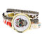 Ethnic Colorful Skull Pattern Multilayer Wrist Watch Lady Bracelet Digital Watch - White